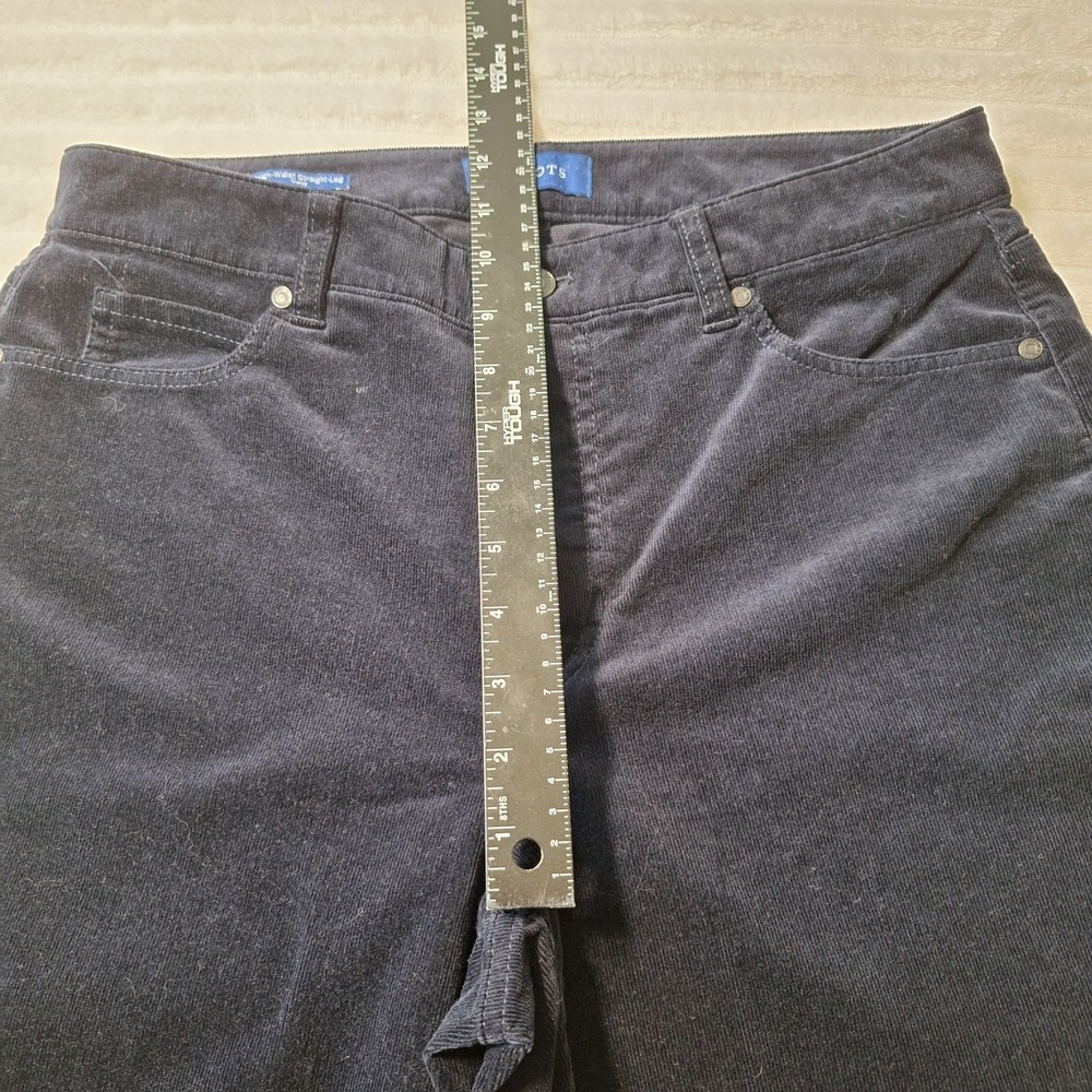 Talbots High Waisted St. Leg Curvy Corduroy Pants Womens 10P Navy - Picture 4 of 9